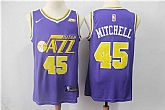 Jazz 45 Donovan Mitchell Purple Nike Swingman Jersey,baseball caps,new era cap wholesale,wholesale hats